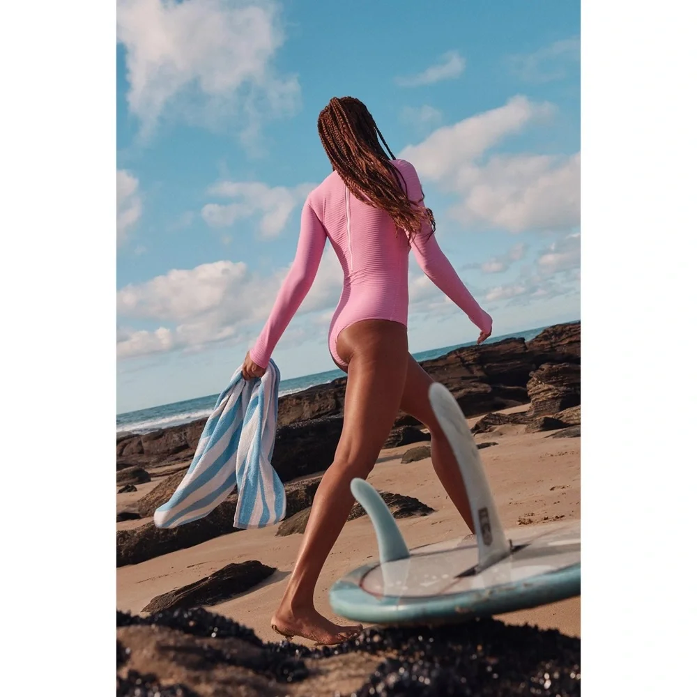 Free People x Acacia Ehukai Dual Ribbed Surf Rash Guard Full Piece Swimsuit_3